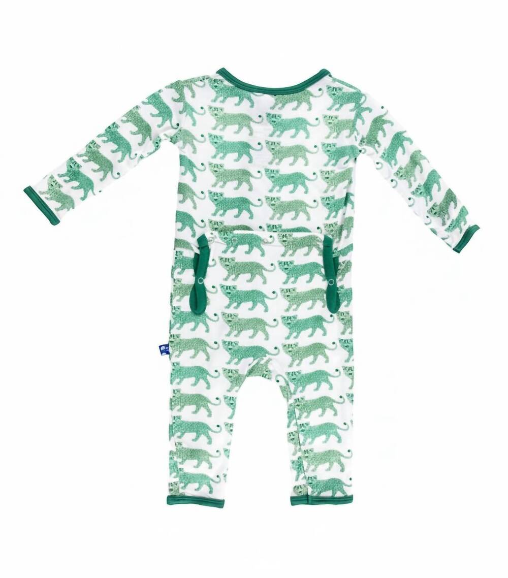 NEW KICKEE kids leopard coverall in natural